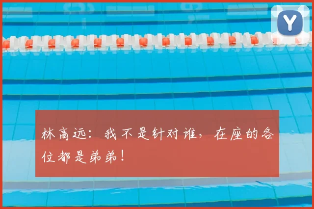 林高远:我不是针对谁,在座的各位都是弟弟!